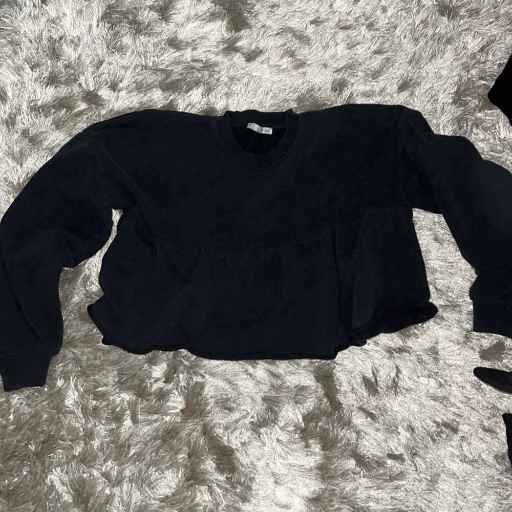Zara crop ruffle sweater